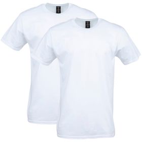 Gildan Stil G64000 Beyaz Yumuşak Stil Pamuklu 2'li Paket Erkek T-shirt