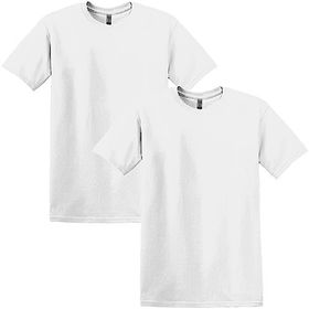 Gildan Stil G64000 Beyaz Yumuşak Stil Pamuklu 2'li Paket Erkek T-shirt