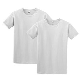 Gildan Stil G64000 Beyaz Yumuşak Stil Pamuklu 2'li Paket Erkek T-shirt