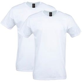Gildan Stil G64000 Beyaz Yumuşak Stil Pamuklu 2'li Paket Erkek T-shirt