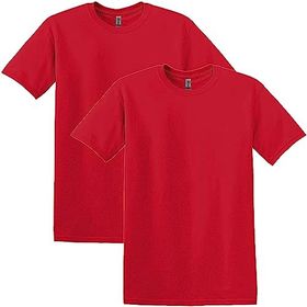 Gildan Stil G64000 Heather Kırmızı Yumuşak Stil Pamuklu 2'li Paket Erkek T-shirt
