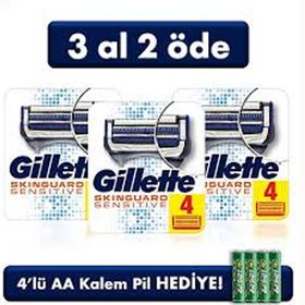 Gillette 4'lü 3 Al 2 Öde Skinguard Yedek Tıraş Bıçağı