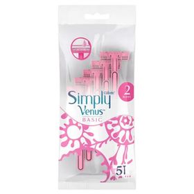 Gillette 5 Adet Simply Venus 2 Basic Kullan At Kadın Tıraş Bıçağı