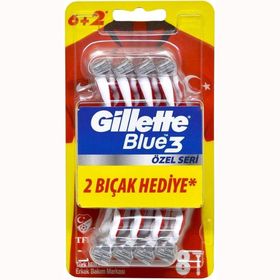 Gillette Blue3 Özel Seri 6 Adet 6+2'li Kullan At Tıraş Bıçağı