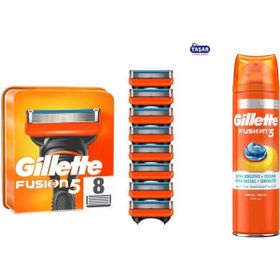 Gillette Fusion 8'li Yedek Tıraş Bıçağı + 200 ml Tıraş Jeli