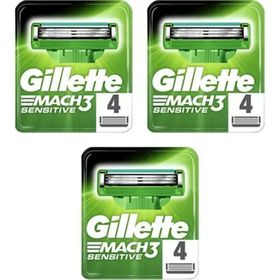 Gillette Mach 3 Sensitive 3x4 Adet Yedek Tıraş Bıçağı