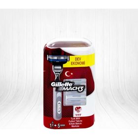 Gillette Mach3 Tıraş Makinesi 1 up + 5 Yedek Tıraş Bıçağı