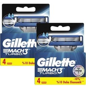 Gillette Mach3 Turbo 2x4 Adet Yedek Tıraş Bıçağı