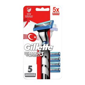 Gillette Mach3 Turbo +5 Yedek Milli Takım Tıraş Makinesi