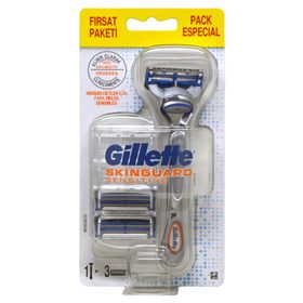 Gillette Skinguard Sensitive Tıraş Makinesi+3 Yedek Başlık Set