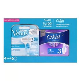 Gillette Venüs Yedek Tıraş Bıçağı 4 Lü Orkid Platinum 6lı Gece Ped Hediyeli