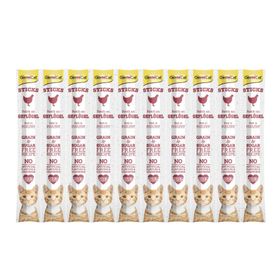 GimCat 10x5 gr Kümes Hayvanlı Tahılsız Kedi Ödül Çubukları