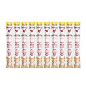 GimCat 10x50 gr Sticks Kümes Hayvanlı Kedi Ödül Çubuğu