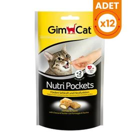 GimCat 12x60 gr Nutri Pockets Peynir Taurin Kedi Ödül Maması Tablet