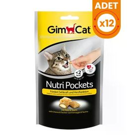 GimCat 12x60 gr Nutri Pockets Peynir Taurin Kedi Ödül Maması Tablet