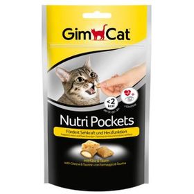 GimCat 12x60 gr Nutri Pockets Peynir Taurin Kedi Ödül Maması Tablet
