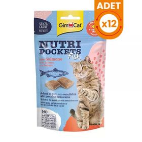 GimCat 12x60 gr Nutri Pockets Somon Balıklı Kedi Ödül Maması