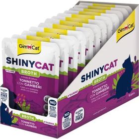 GimCat 12X70 gr Shinycat Pouch Ton Balıklı Karidesli Kedi Maması