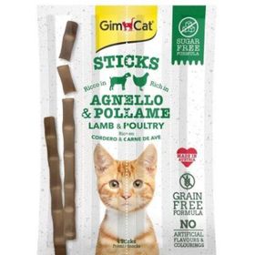 GimCat 20 gr Sticks Kuzulu ve Tavuklu Taurinli Tahılsız Ödül Çubuğu