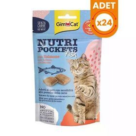 GimCat 24x60 gr Nutri Pockets Somon Balıklı Kedi Ödül Maması
