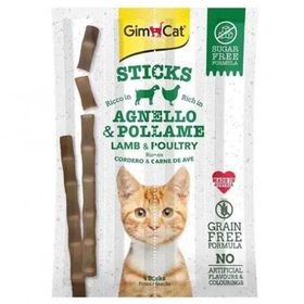GimCat 4'lü 20 gr Sticks Kuzu Etli Tavuklu Tahılsız Ödül Çubukları