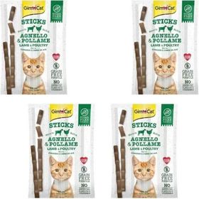 GimCat 4x20 gr Sticks Kuzu Etli ve Pirinçli Kedi Ödül Çubukları