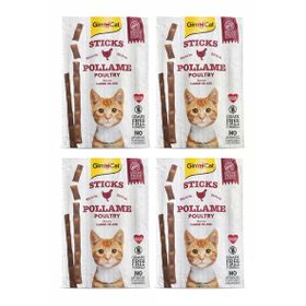 GimCat 4x20 gr Sticks Tahılsız Kümes Hayvanlı Kedi Ödül Çubukları