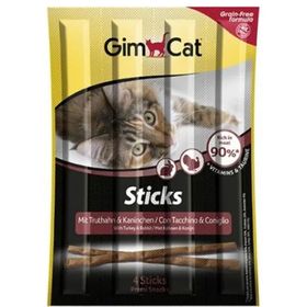 GimCat 4x5 gr 10'lu Sticks Hindi ve Tavşan Etli Kedi Ödül Çubuğu