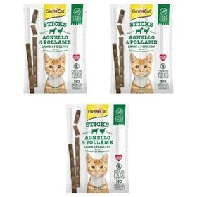 GimCat 4x5 gr 3 Adet Tahılsız Kuzu Etli ve Tavuklu Sticks Kedi Ödül Çubukları