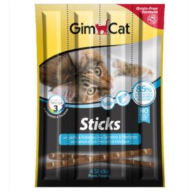 GimCat 4x5 gr Tahılsız Somonlu ve Morina Balıklı Sticks Kedi Ödül Çubukları