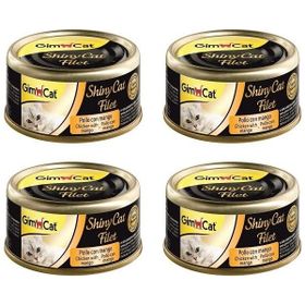 GimCat 4x70 gr Shinycat Fileto Tavuk Mango Kedi Maması