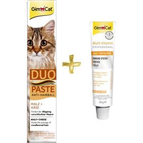 GimCat 50 gr Duo Paste Peynirli Malt Kedi Macunu + GimCat 20 gr Multivitamin Paste