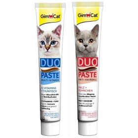 GimCat 50 gr Multivitamin Duo Paste Tuna+ Duo Paste Anti Hairball Chicken Malt Macun
