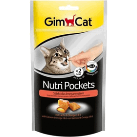 GimCat 60 gr Nutri Pockets Somon Omega Tablet Kedi Ödül Maması