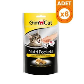 GimCat 6x60 gr Nutri Pockets Peynir Taurin Kedi Ödül Maması Tablet
