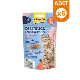 GimCat 6x60 gr Nutri Pockets Somon Balıklı Kedi Ödül Maması