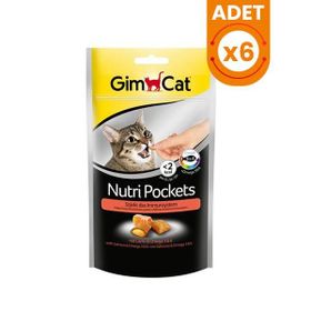 GimCat 6x60 gr Nutri Pockets Somon Omega Kedi Ödül Maması