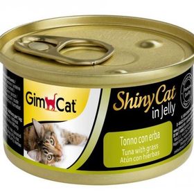 GimCat 70 gr Shinycat Tuna Balıklı Çimenli Yetişkin Konserve Kedi Maması