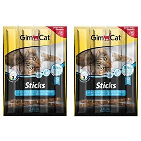 GimCat 8 Adet 20 gr Tahılsız Somon ve Atlantik Morina Balıklı Kedi Ödül Çubukları