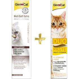 GimCat Anti-Hairball Malt 100 gr + Multi-Vitamin 50 gr Duo Paste Peynirli Macun