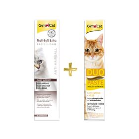 GimCat Anti-Hairball Malt 100 gr + Multi-Vitamin 50 gr Duo Paste Peynirli Macun