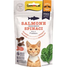 GimCat Crunchy Snacks Somonlu Ispanaklı Tahılsız 50 gr Kedi Ödülü