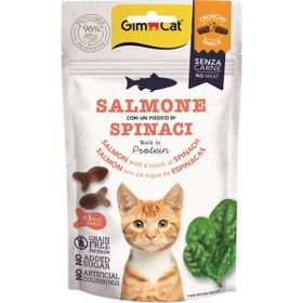 GimCat Crunchy Snacks Somonlu Ispanaklı Tahılsız 50 gr Kedi Ödülü