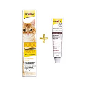 GimCat Duo Paste Peynirli Vitamin Paste 50 gr + GimCat 20 gr Anti-Hairball Malt Kedi Tüy Yumağı Macunu