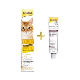 GimCat Duo Paste Peynirli Vitamin Paste 50 gr + GimCat 20 gr Anti-Hairball Malt Kedi Tüy Yumağı Macunu
