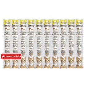 GimCat Hindi ve Tavşan Etli Tahılsız 10x5 gr Kedi Ödül Çubukları