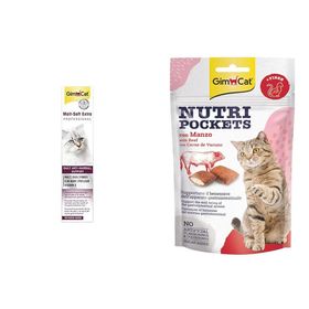 GimCat Malt Soft Extra 100 gr Kedi Macunu + Nutripockets Biftek Malt 60 gr Kedi Ödül Maması