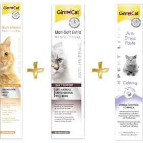 GimCat Multivitamin Paste 100 gr + Anti-Hairball Malt 100 gr + 50 gr Kitten Pasta