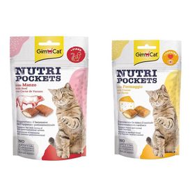 GimCat Nutripockets Biftek Malt 60 gr Kedi Ödülü + Nutripockets Peynir Taurin 60 gr Kedi Ödülü