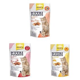 GimCat Nutripockets Biftek Malt 60 gr Kedi Ödülü + Nutripockets Peynir Taurin 60 gr Kedi Ödülü